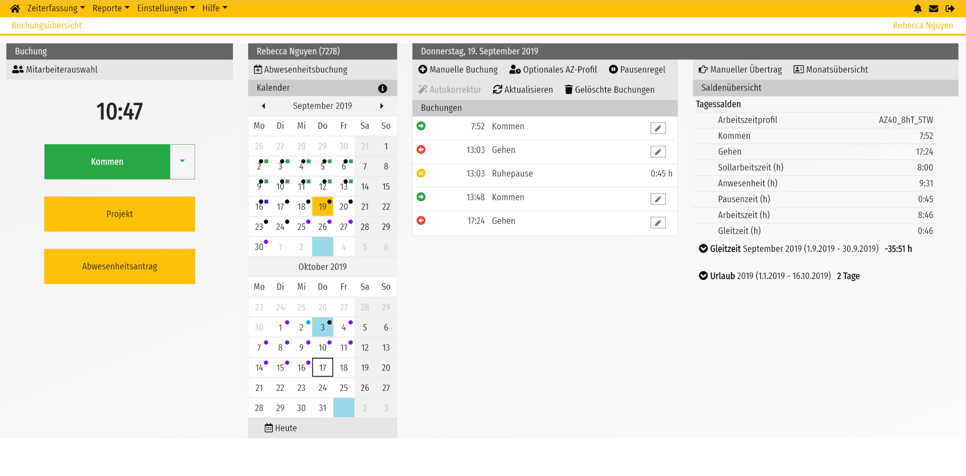 REINER_SCT_timeCard10_Buchungsuebersicht