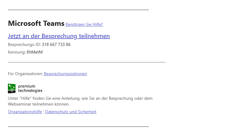 Teams Einladung